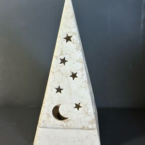 PartyLite Cream Star and Moon Candle Holder